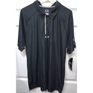Oakley Mens Elemental 2.0 Hydrolix Black Golf Polo